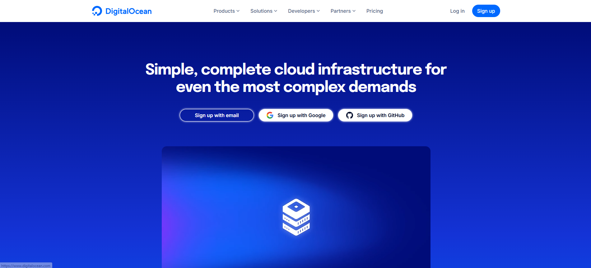 DigitalOcean Home Page